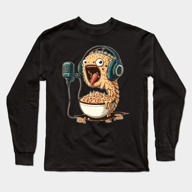 Ramen of Kanagawa  monster speaking in microphone Long Sleeve T-Shirt by BOM TSHIRTS